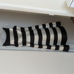 Adrianna Papell cocktail dress, midi length, black and white